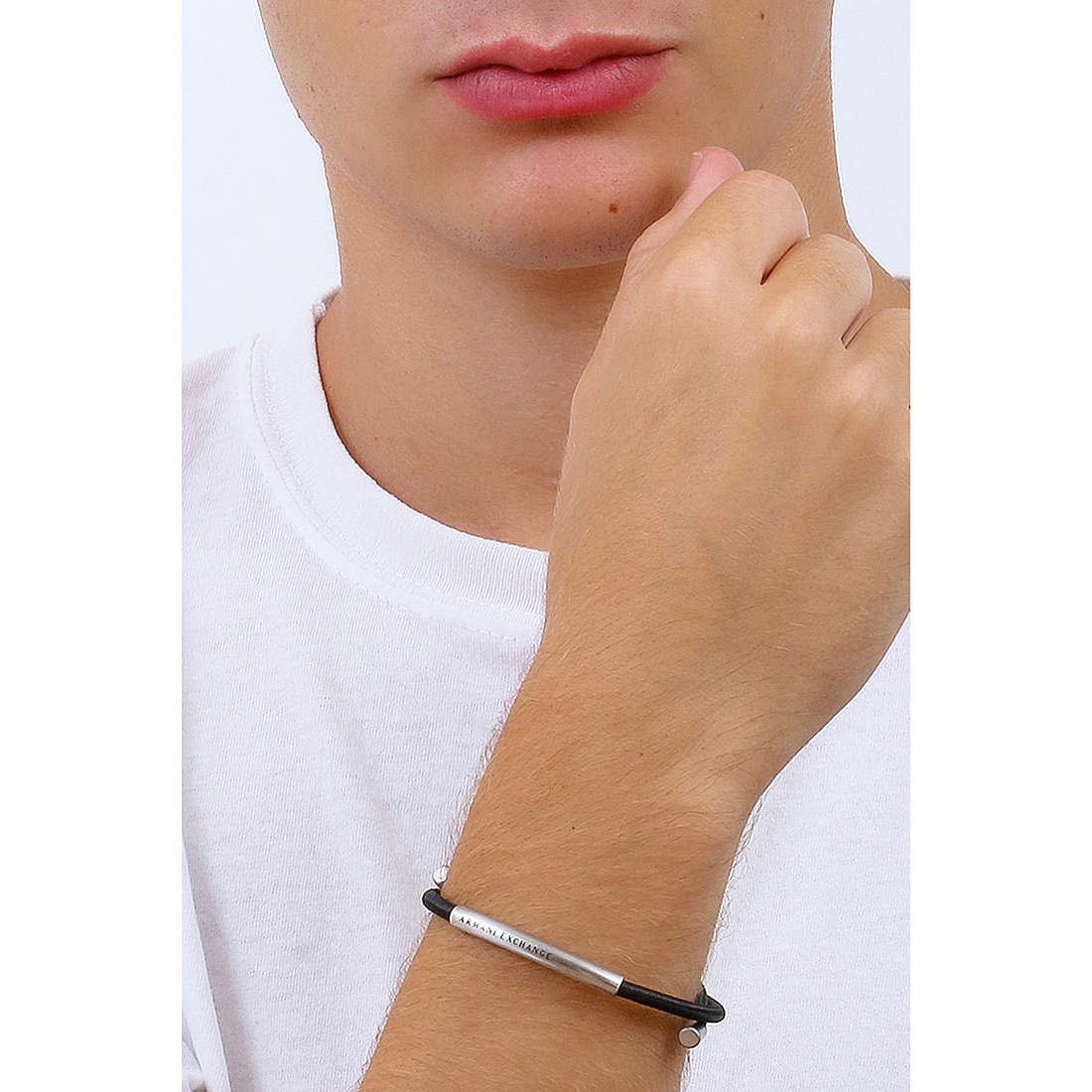 Armani Exchange bracelets man AXG0041040 wearing