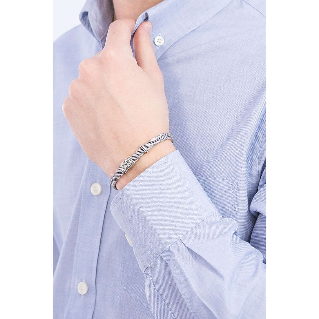 Cesare Paciotti bracelets Silver Initial man JPNC1904M4 wearing