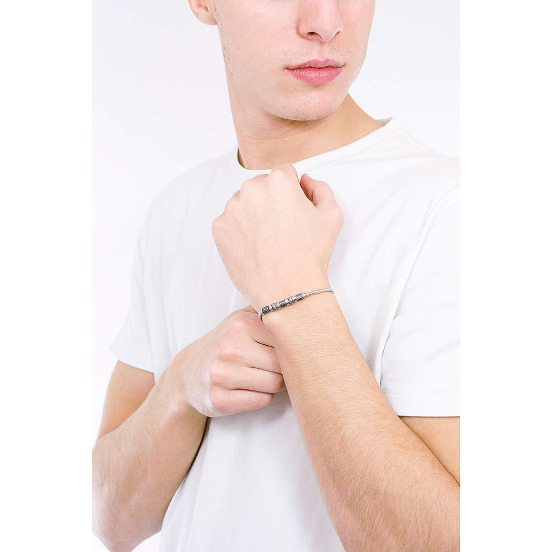 Luca Barra bracelets man BA1148 wearing
