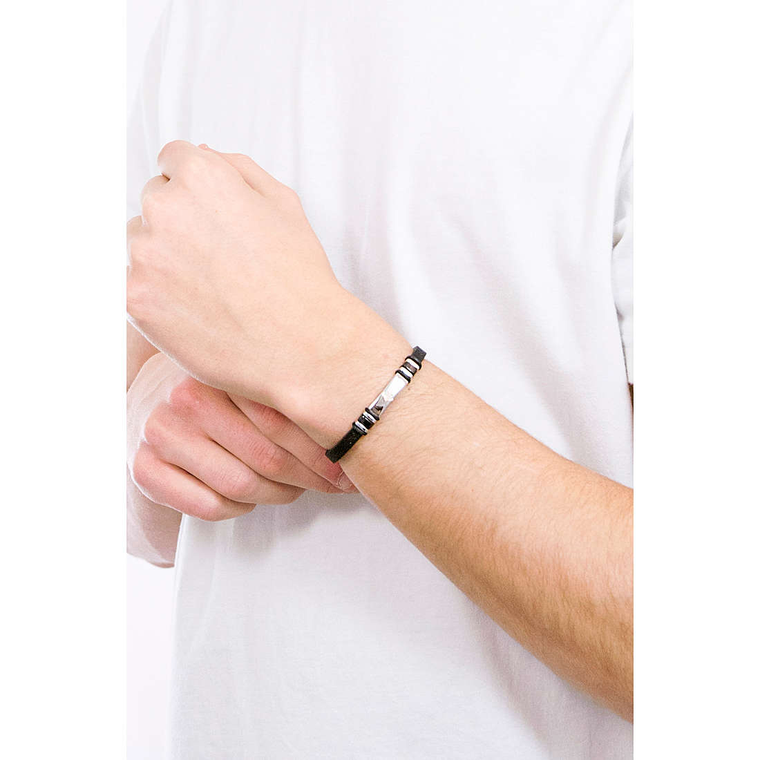 Luca Barra bracelets man BA1160 wearing