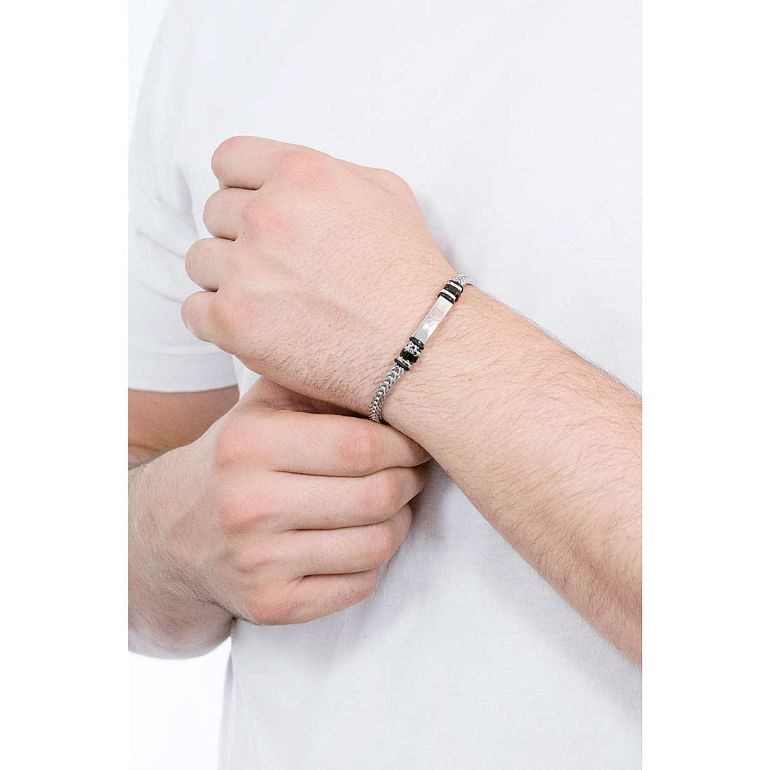Luca Barra bracelets man BA1164 wearing