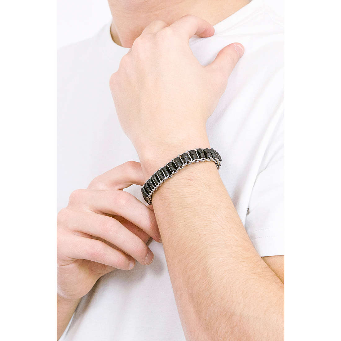 Luca Barra bracelets man BA1222 wearing