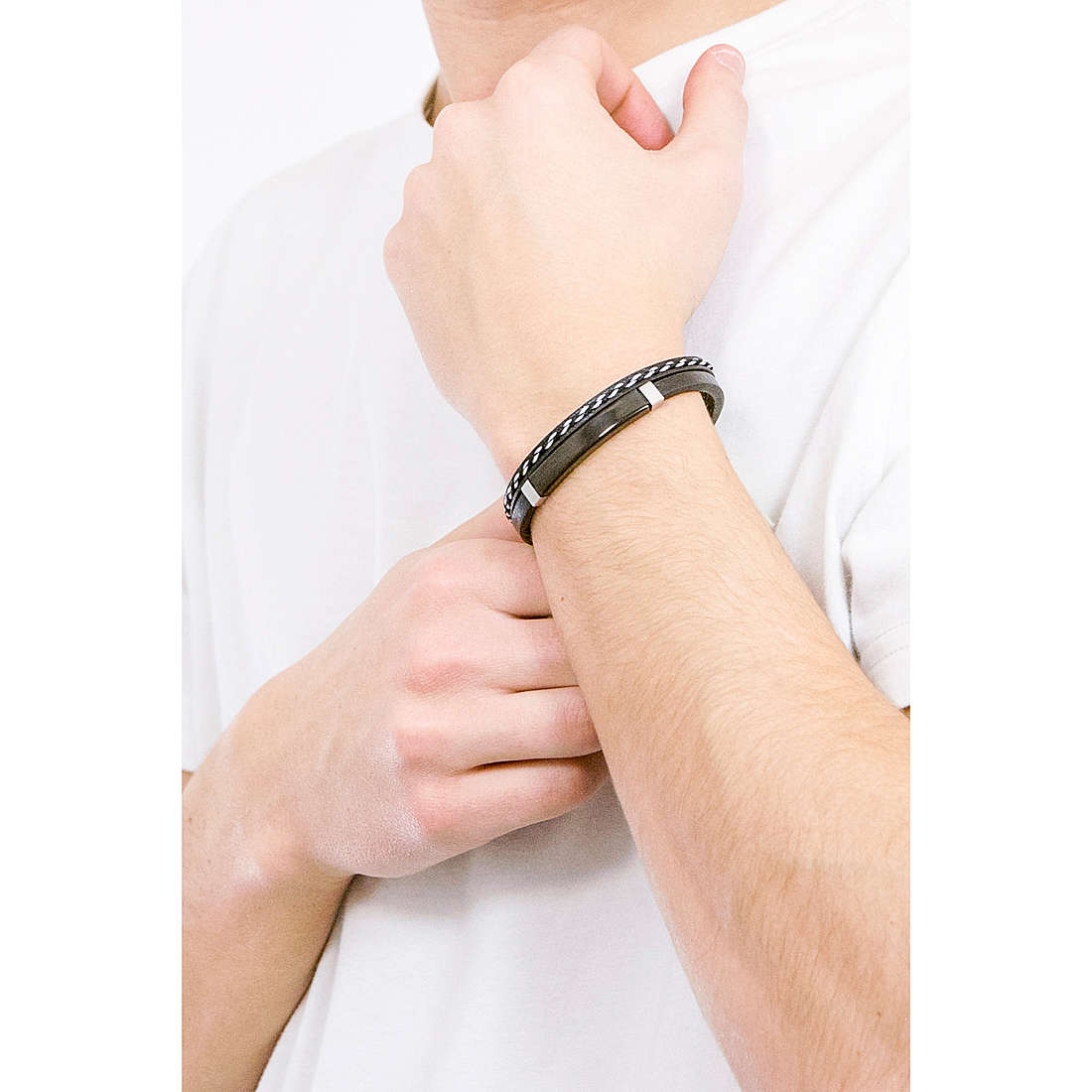 Luca Barra bracelets man BA1240 wearing