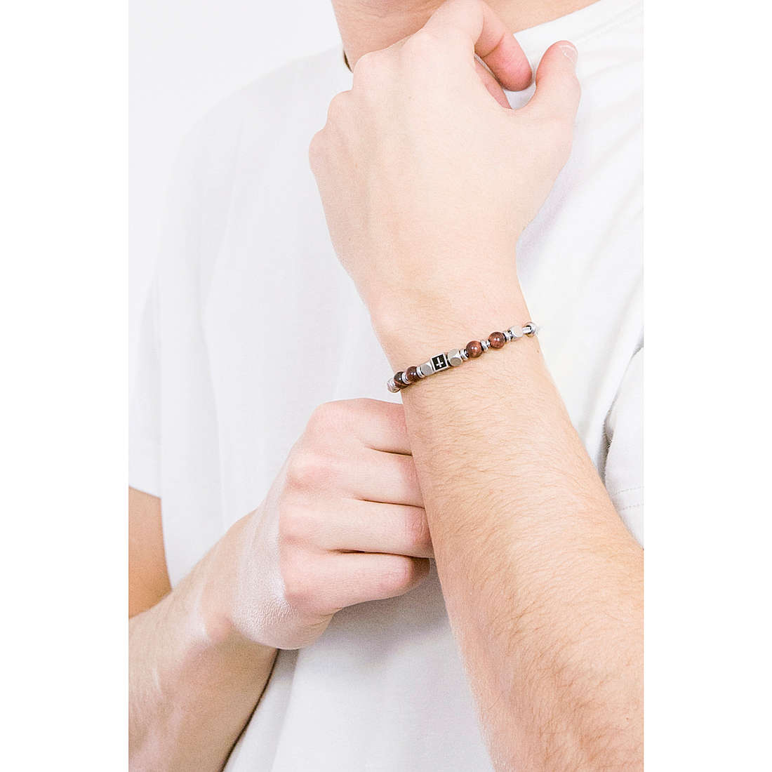 Luca Barra bracelets man BA1249 wearing