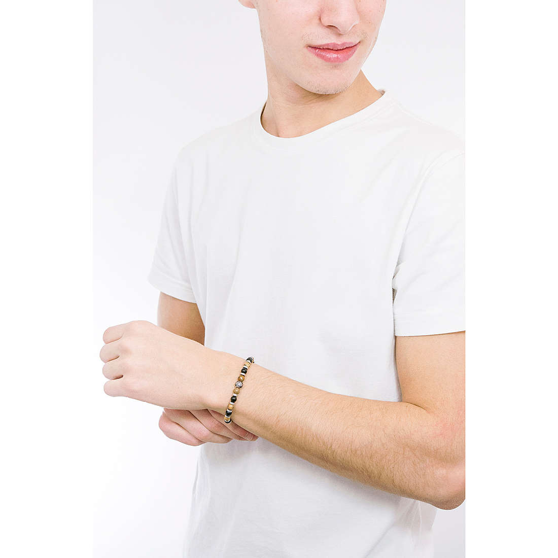 Luca Barra bracelets man BA1256 wearing