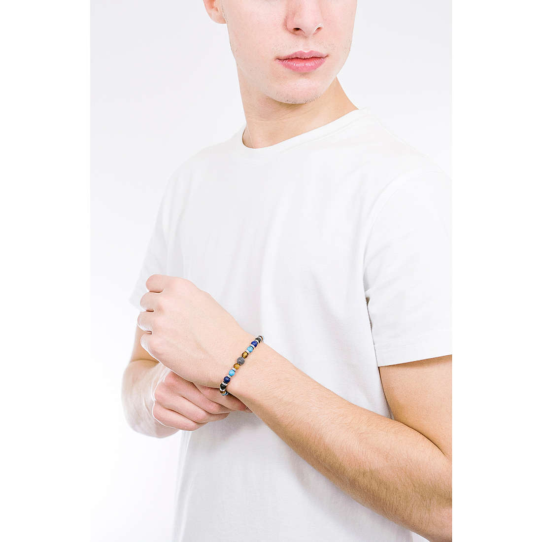 Luca Barra bracelets man BA1259 wearing