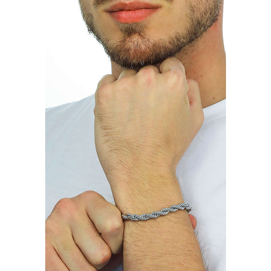 Luca Barra bracelets man BA1268 wearing