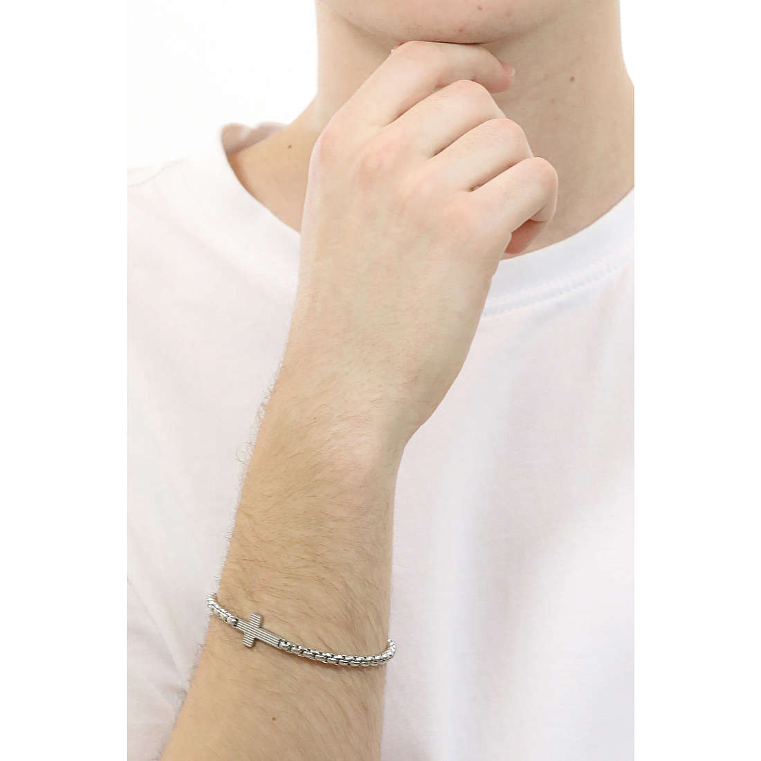 Luca Barra bracelets man BA1287 wearing