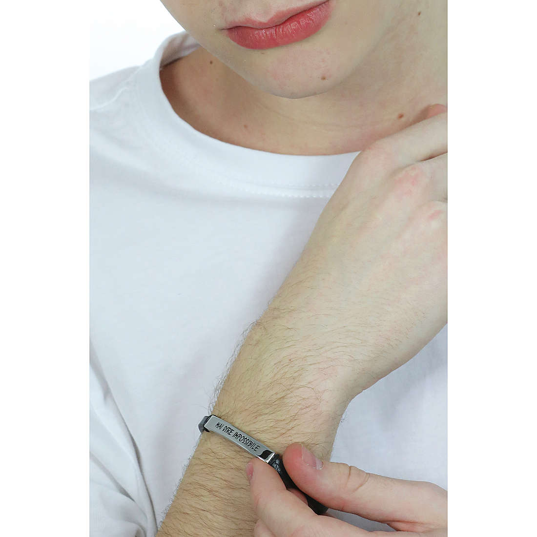 Luca Barra bracelets man BA1295 wearing