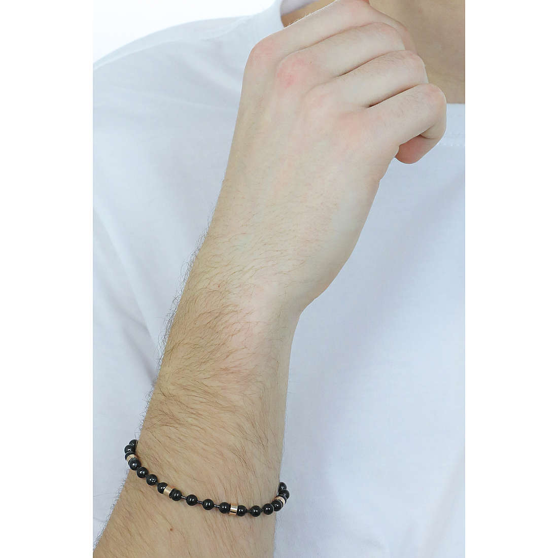Luca Barra bracelets man BA1301 wearing