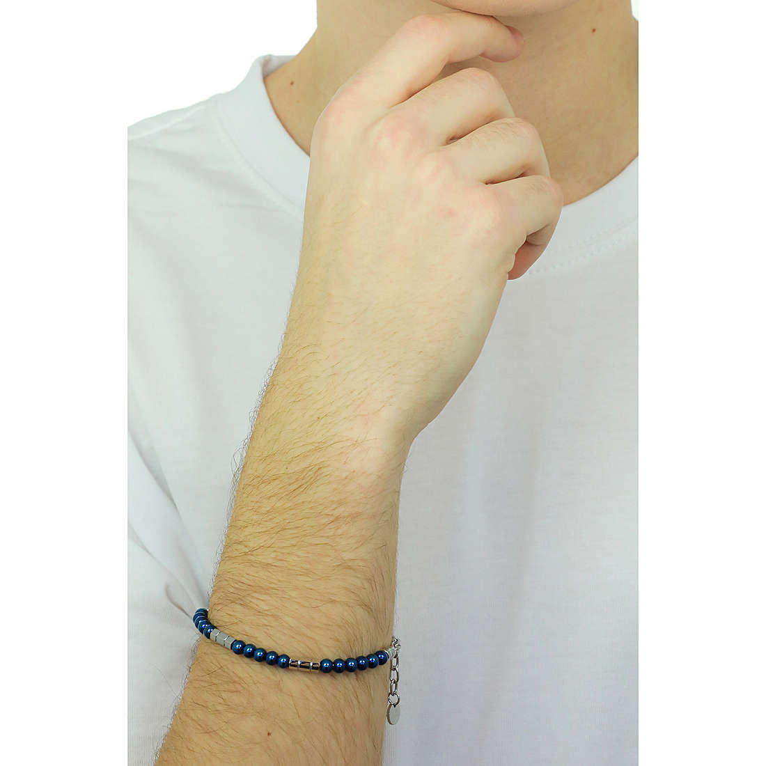 Luca Barra bracelets man BA1304 wearing