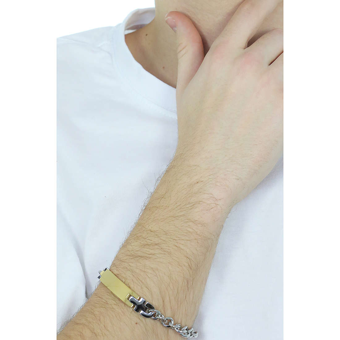 Luca Barra bracelets man BA1314 wearing