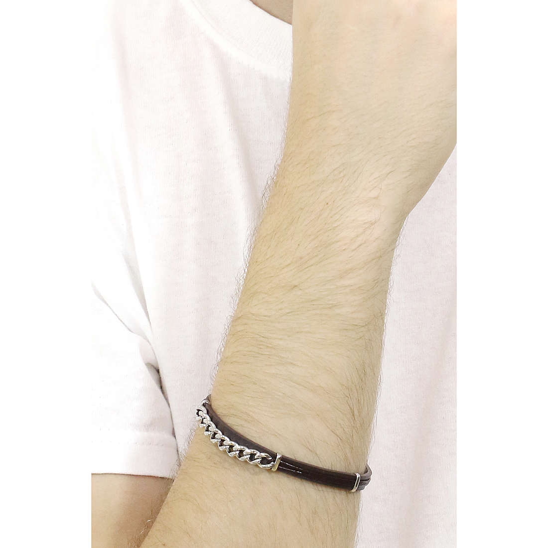 Luca Barra bracelets man BA1384 wearing