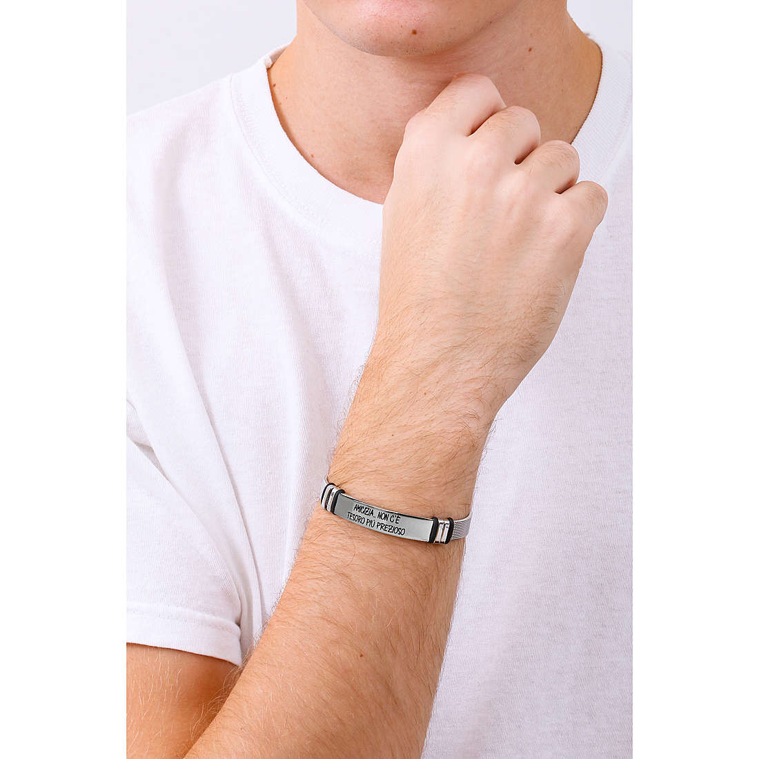 Luca Barra bracelets man BA1402 wearing
