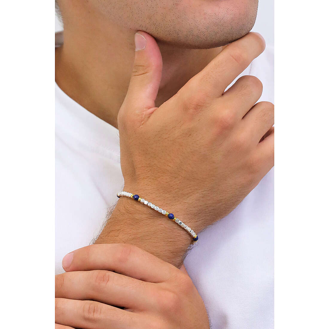 Luca Barra bracelets man BA1506 wearing