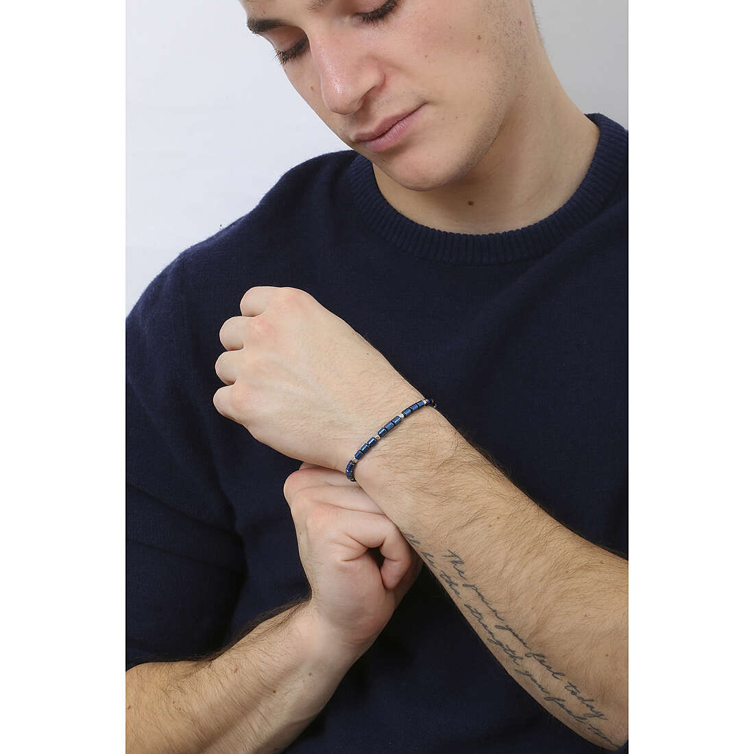 Luca Barra bracelets man BA1596 wearing