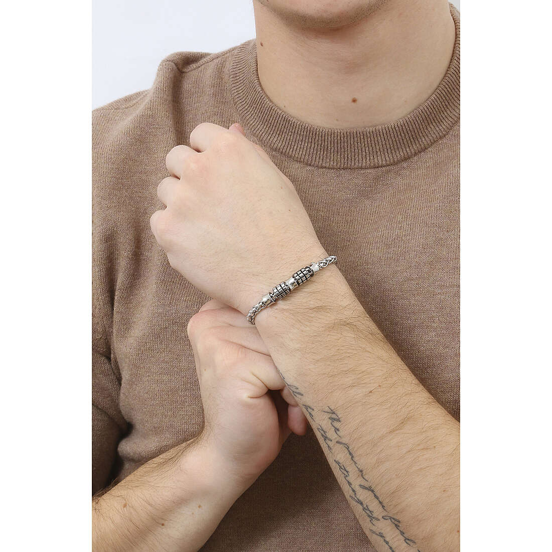 Luca Barra bracelets man BA1615 wearing