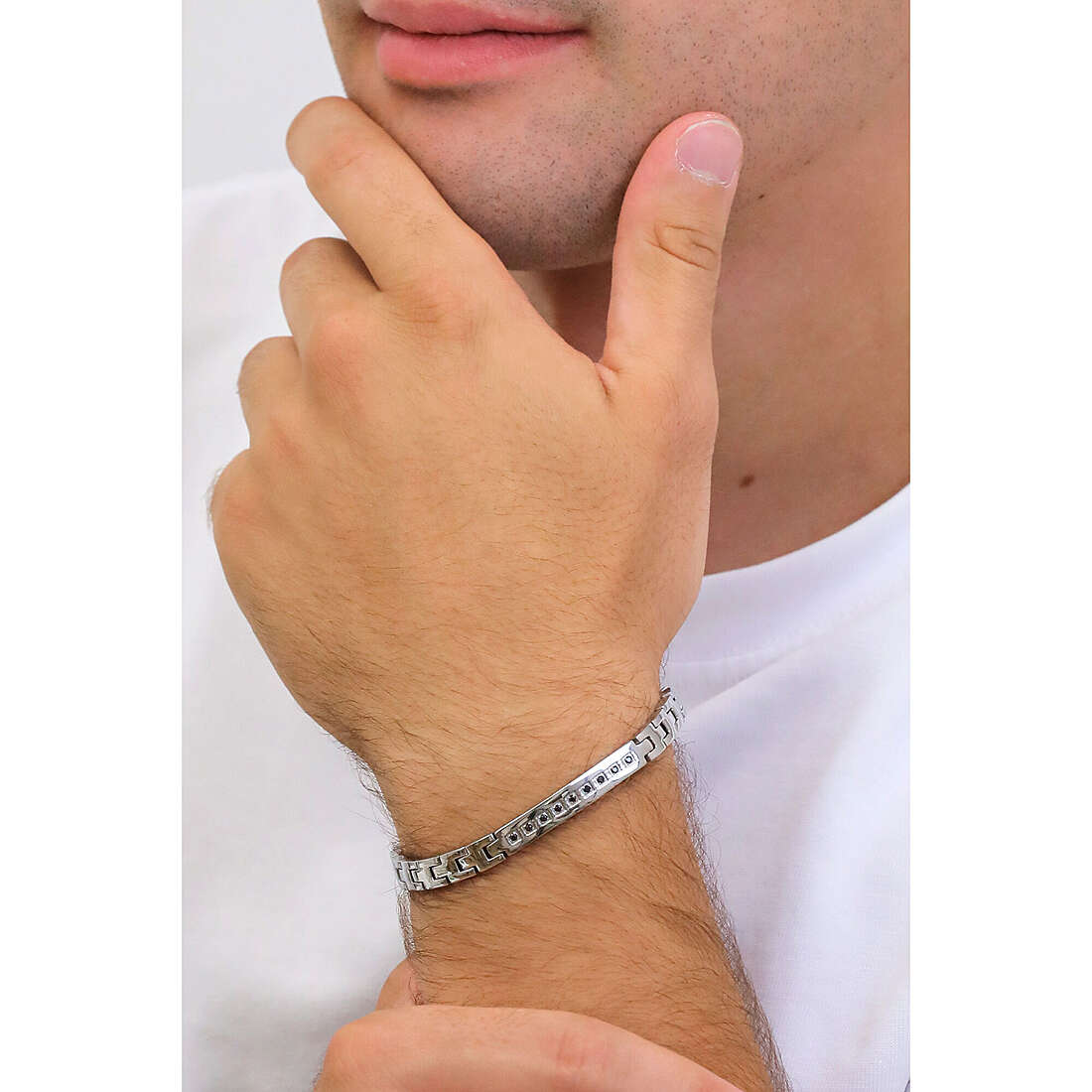 Luca Barra bracelets man BA1495 wearing