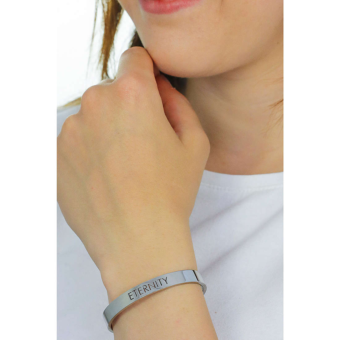 Calvin Klein bracelets Message woman KJ7CMF0001XS wearing