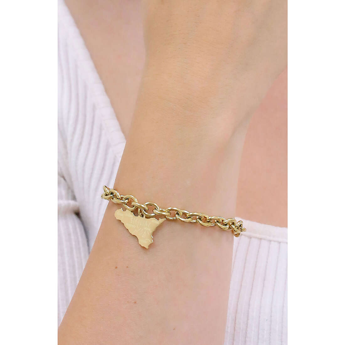 Luca Barra bracelets I Love Sicily woman BK2085 wearing