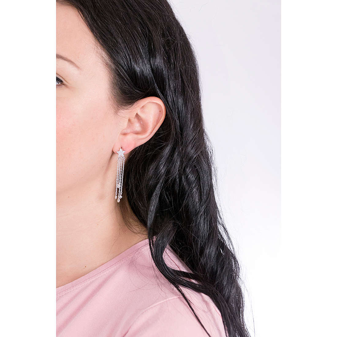 Ottaviani earrings woman 600234O wearing