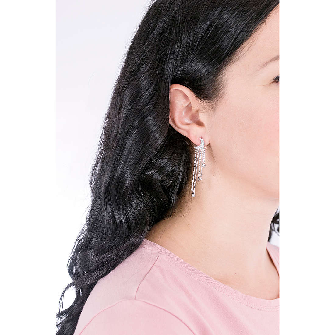 Ottaviani earrings woman 600234O wearing