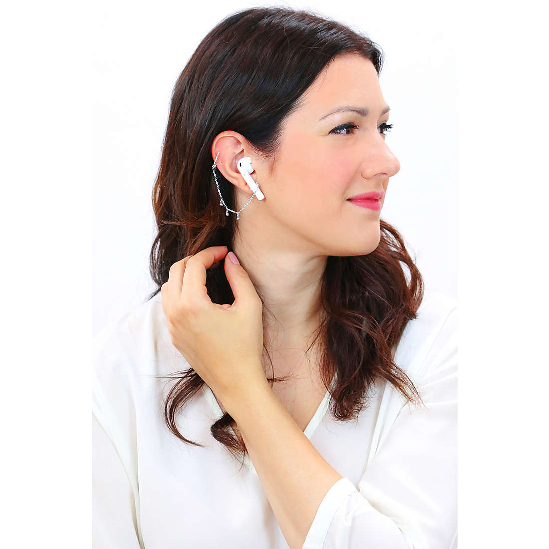 GioiaPura earrings woman INS029OR115RHWH wearing