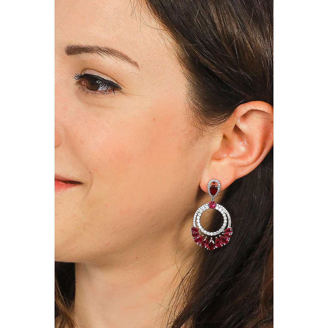 Sovrani earrings Luce woman J6207 wearing