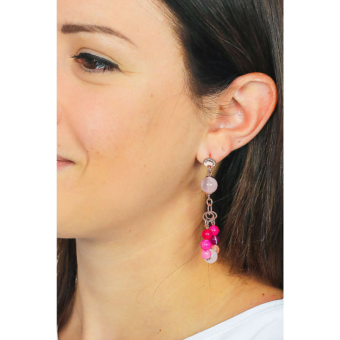Sovrani earrings Cristal Magique woman J3665 wearing