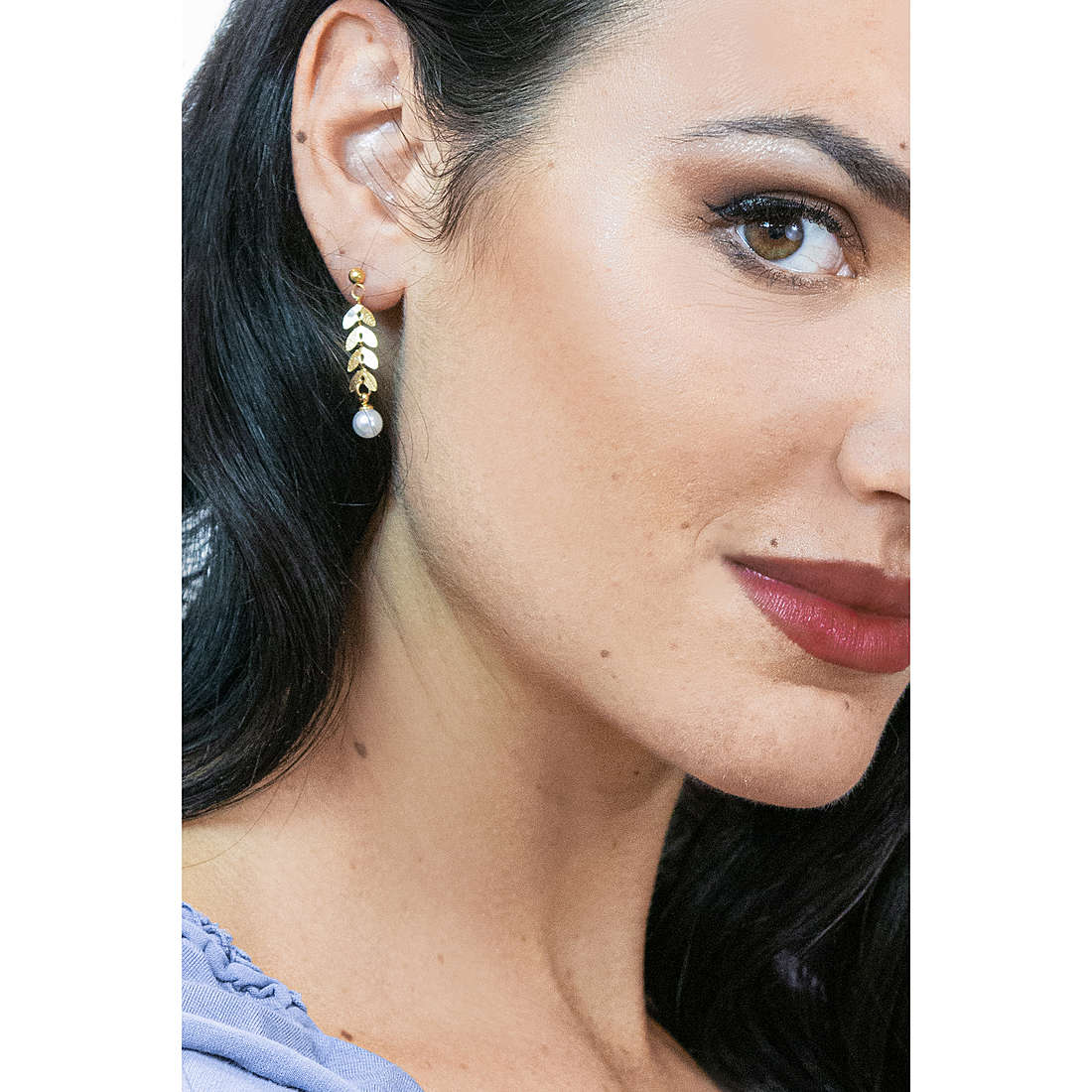 Lylium earrings Life woman AC-O006G wearing