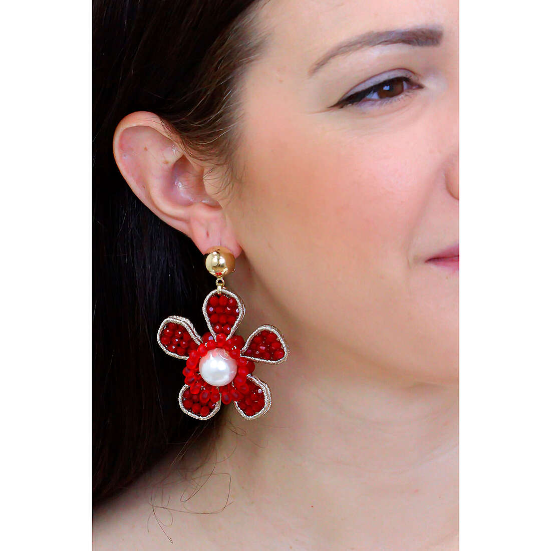 Ottaviani earrings Moda woman 500446O wearing