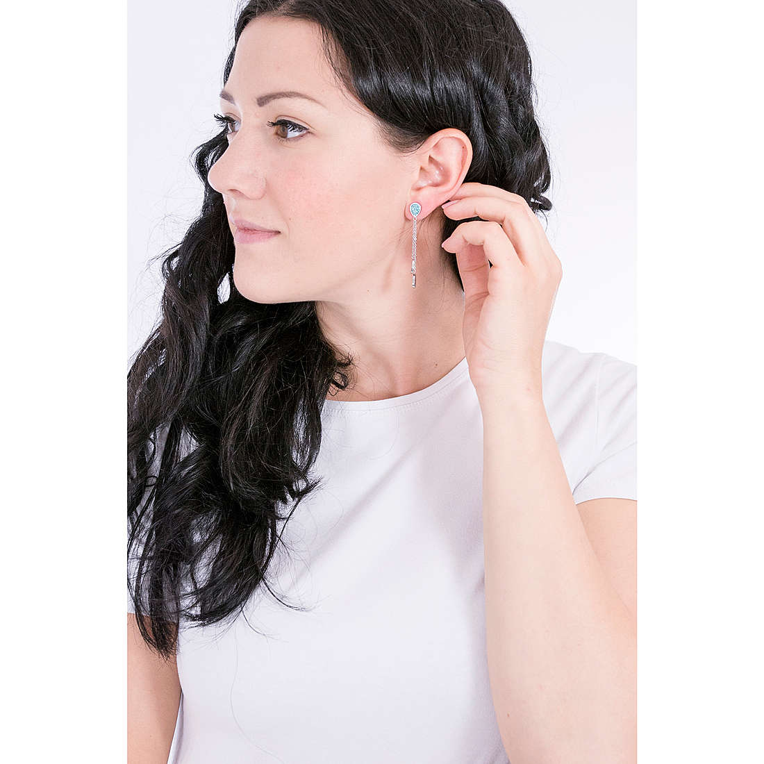 Luca Barra earrings Brilliant Time woman LBOK984 wearing