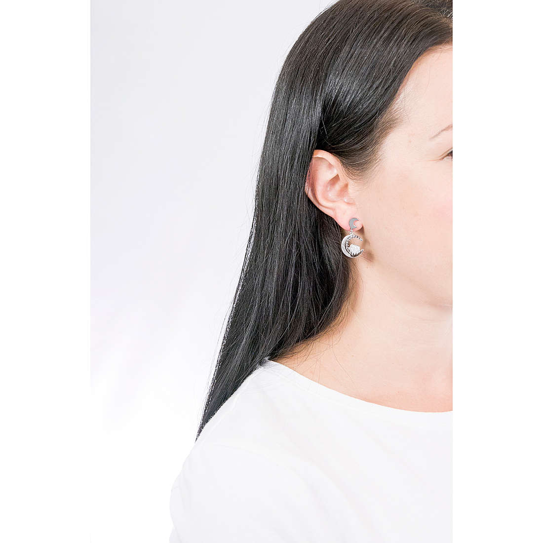 Luca Barra earrings woman OK1062 wearing