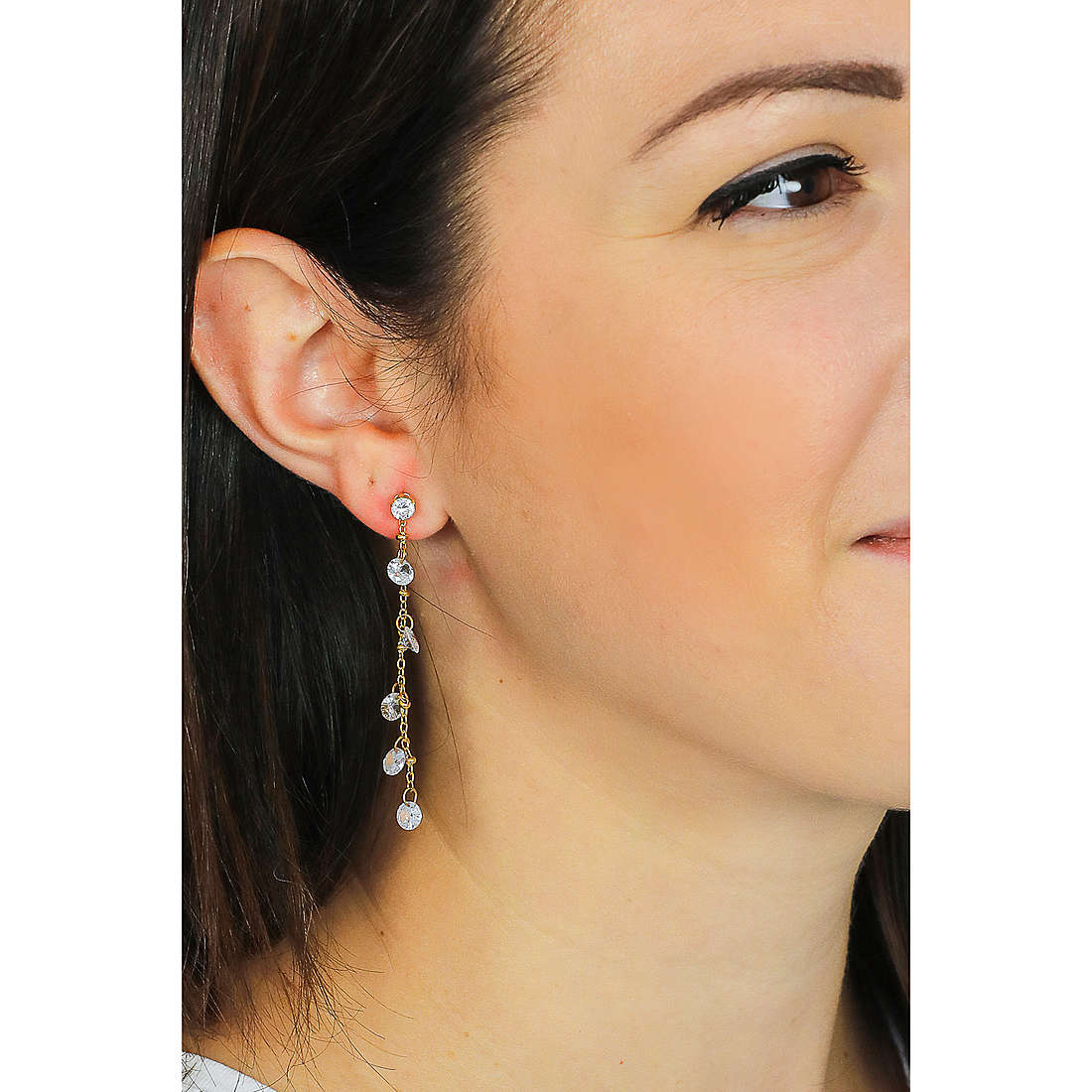 Luca Barra earrings woman OK1095 wearing