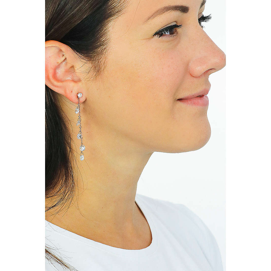 Luca Barra earrings woman OK1096 wearing