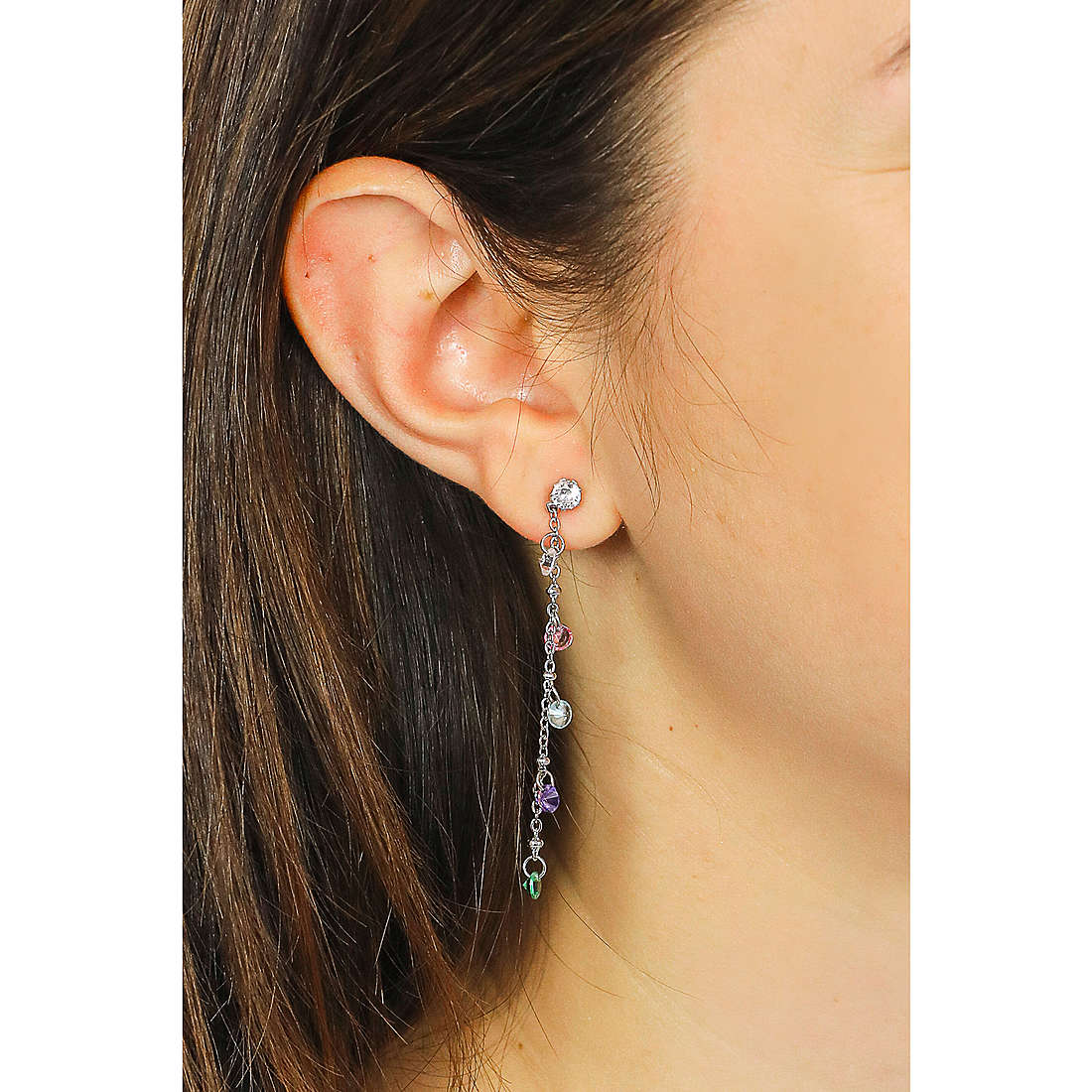 Luca Barra earrings woman OK1097 wearing
