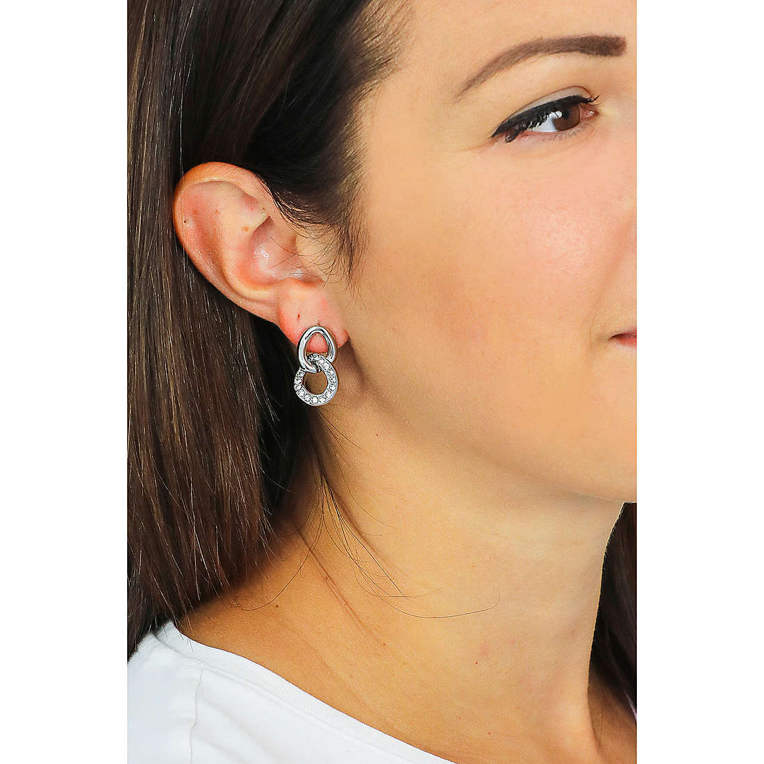 Luca Barra earrings woman OK1106 wearing