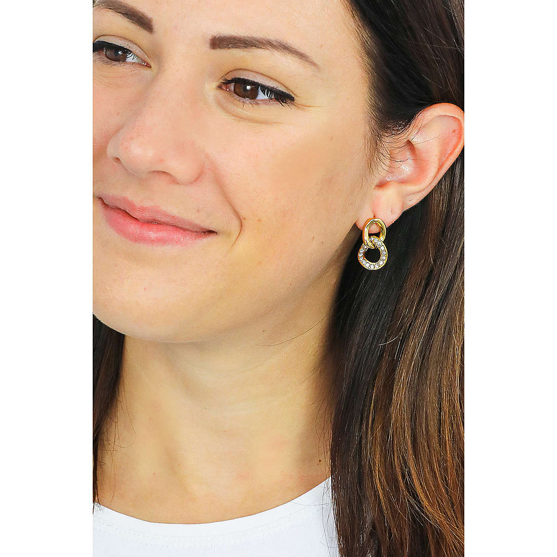 Luca Barra earrings woman OK1107 wearing