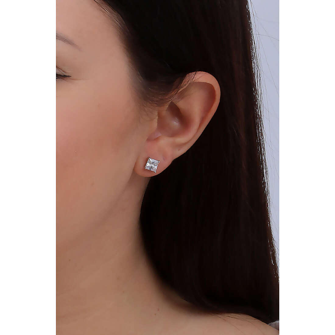 Amen earrings Diamond woman ELPQ60BB wearing