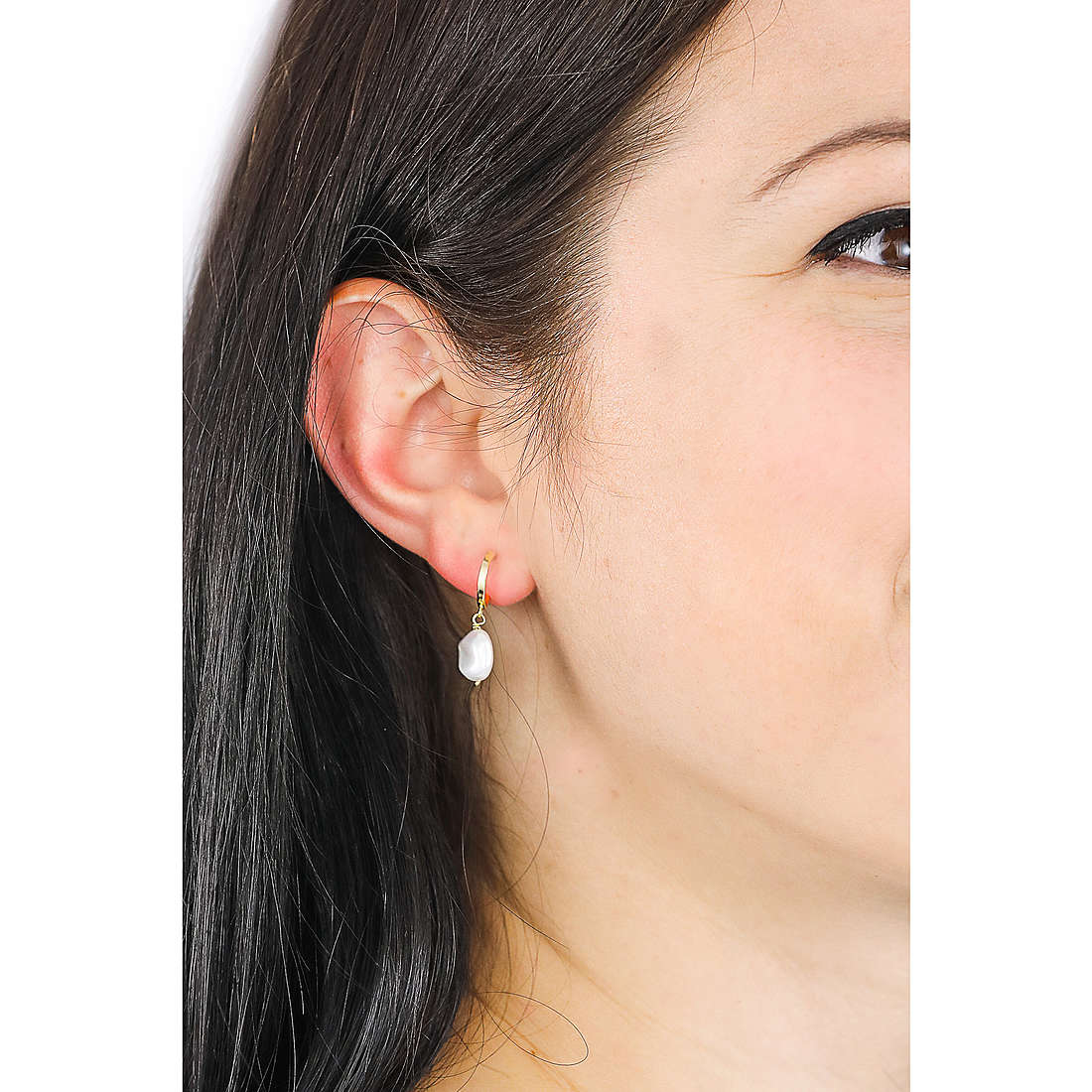 Ania Haie earrings Pearl Of Wisdom woman E019-02G wearing