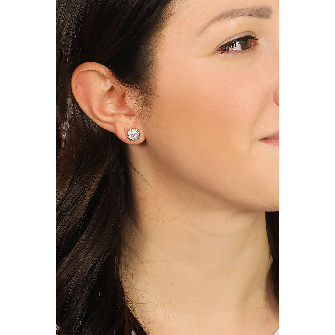 Bering earrings Arctic Symphony woman 708-37-05 wearing