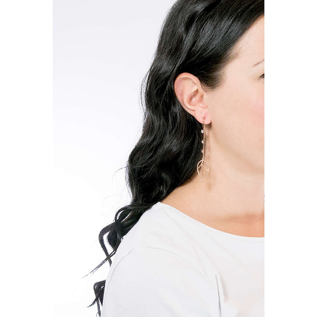 Brosway earrings Leaves woman BVS22 wearing