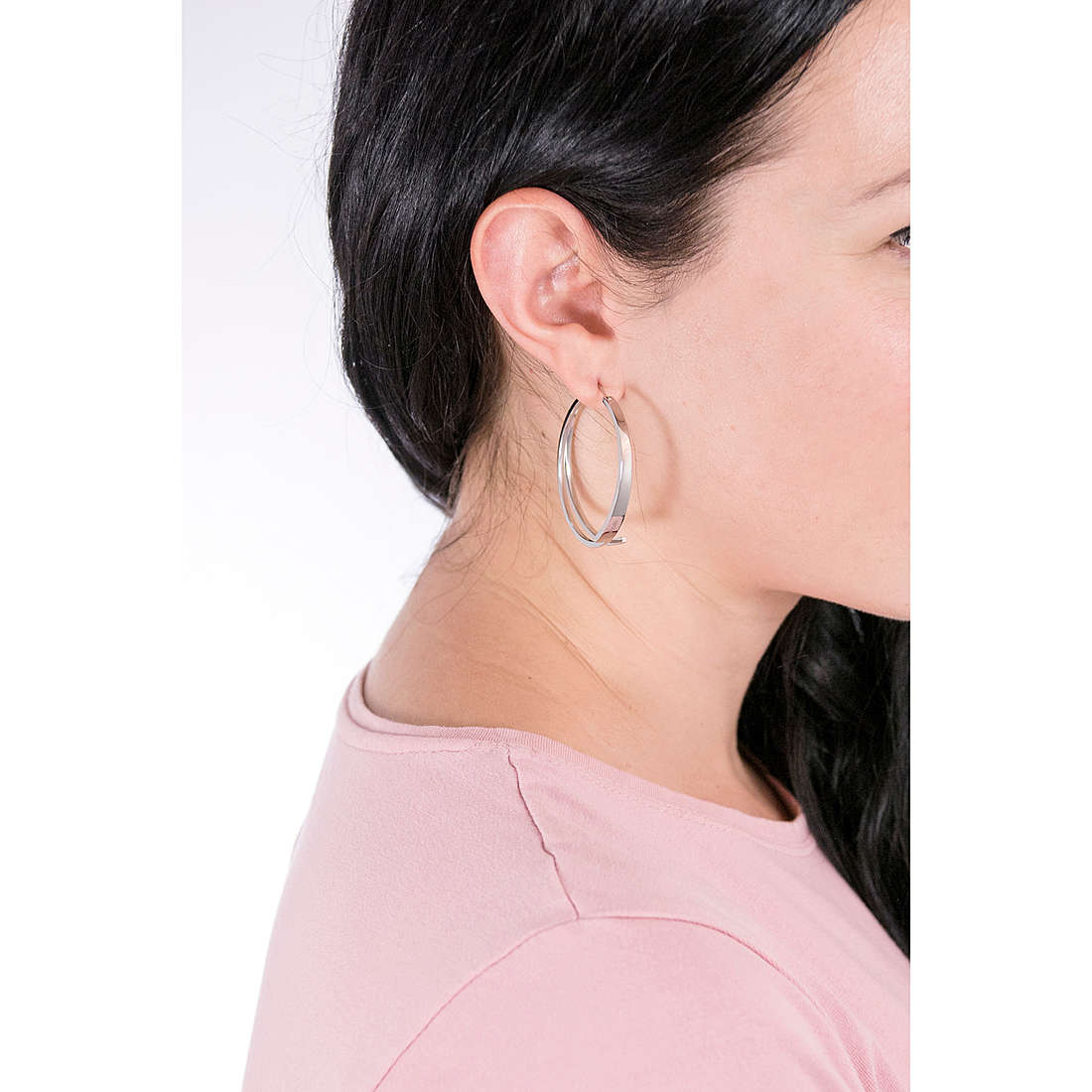 Calvin Klein earrings Beyond woman KJ3UME000100 wearing