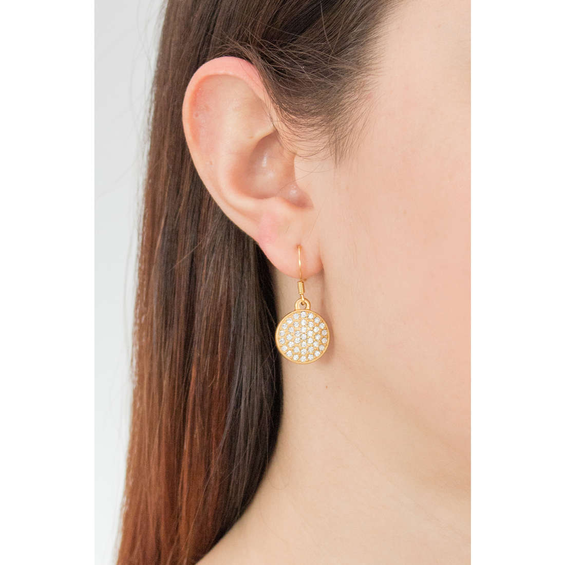 Chrysalis earrings Buona Fortuna woman CRET0104GP wearing