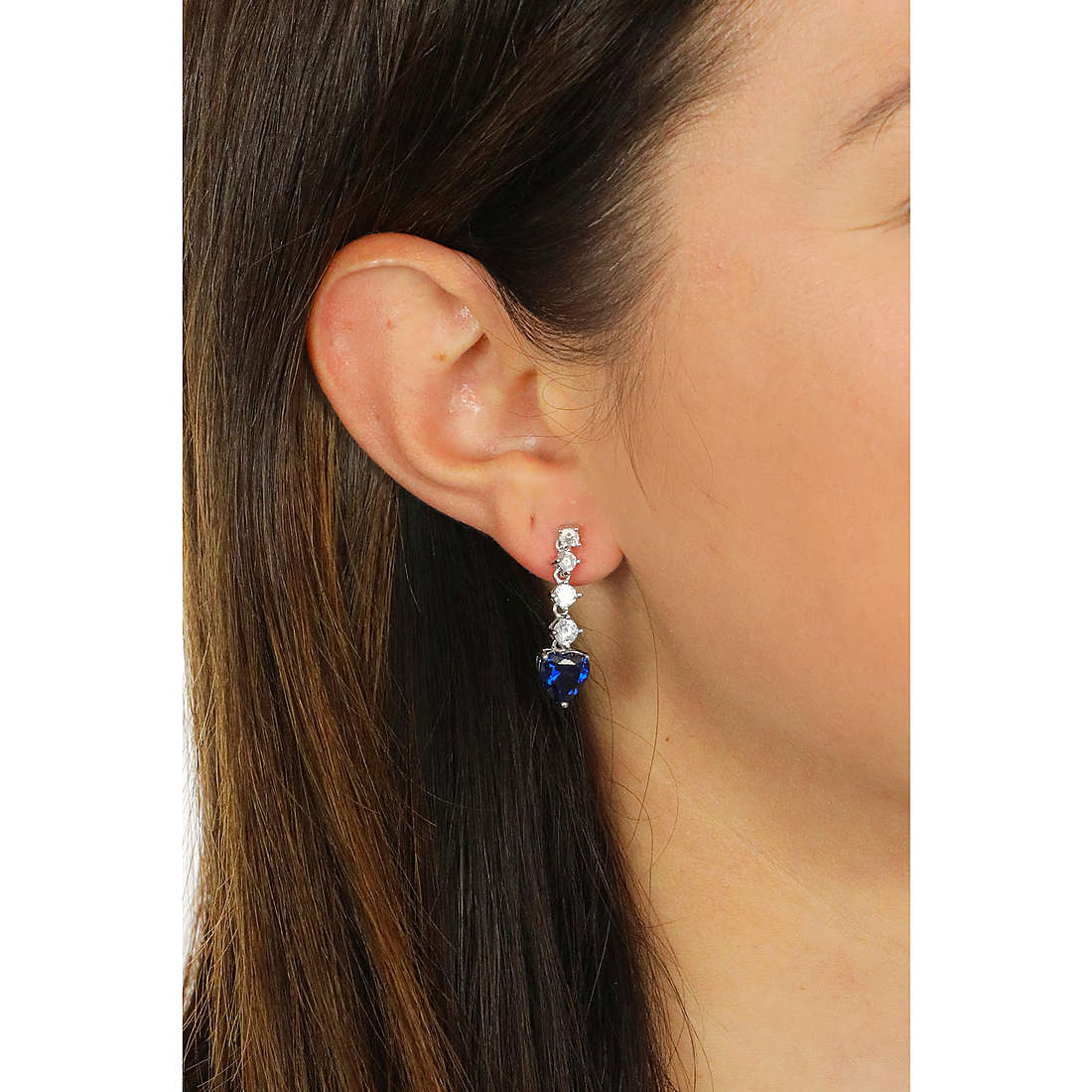 GioiaPura earrings Amore Eterno woman INS028OR1071RHBL wearing