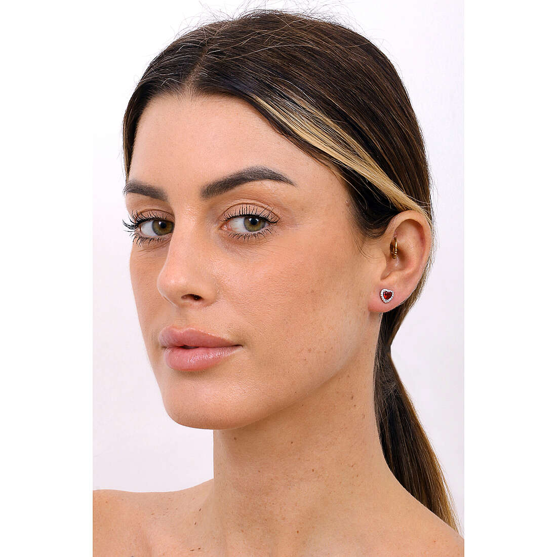 GioiaPura earrings Amore Eterno woman INS028OR166RHRO wearing