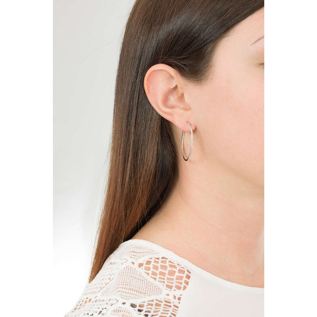 GioiaPura earrings Fili d'argento woman WOC00134ES wearing