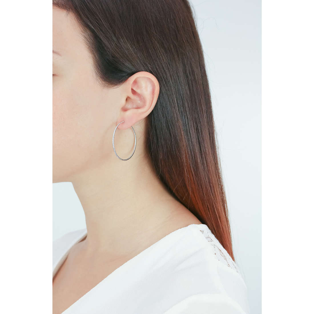 GioiaPura earrings Fili d'argento woman WOC00135ES wearing