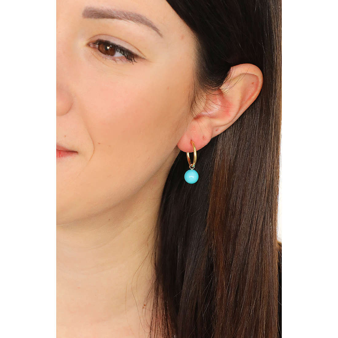 GioiaPura earrings woman GYOARP0408-GT wearing