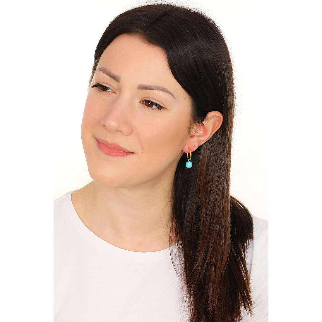 GioiaPura earrings woman GYOARP0408-GT wearing